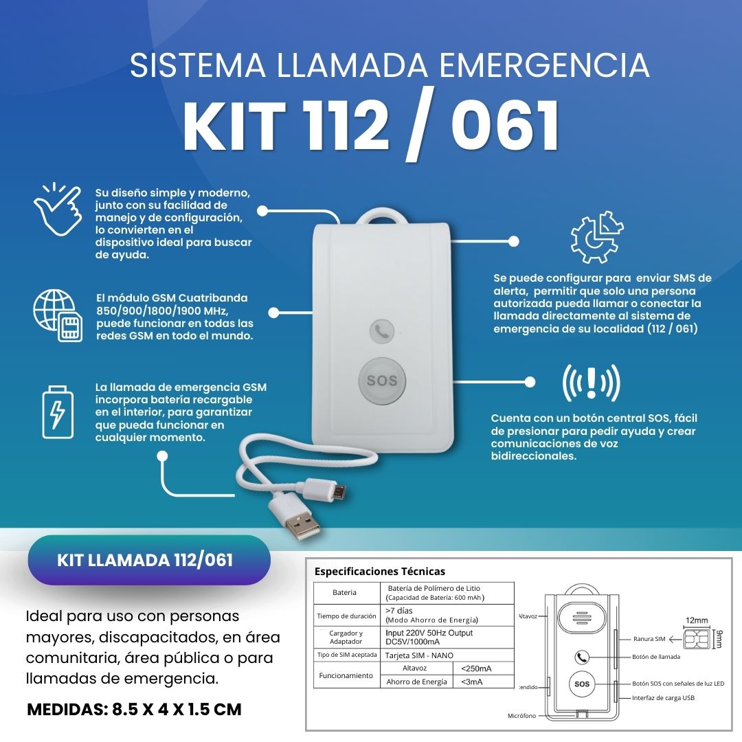 KIT LLAMADA 112/061 FICHA TECNICA